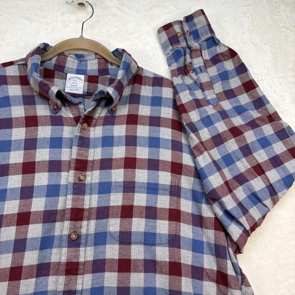 Brooks Brothers Flannel Plaid Shirt Mens XXL Regent Button Down Casual Workwear‎